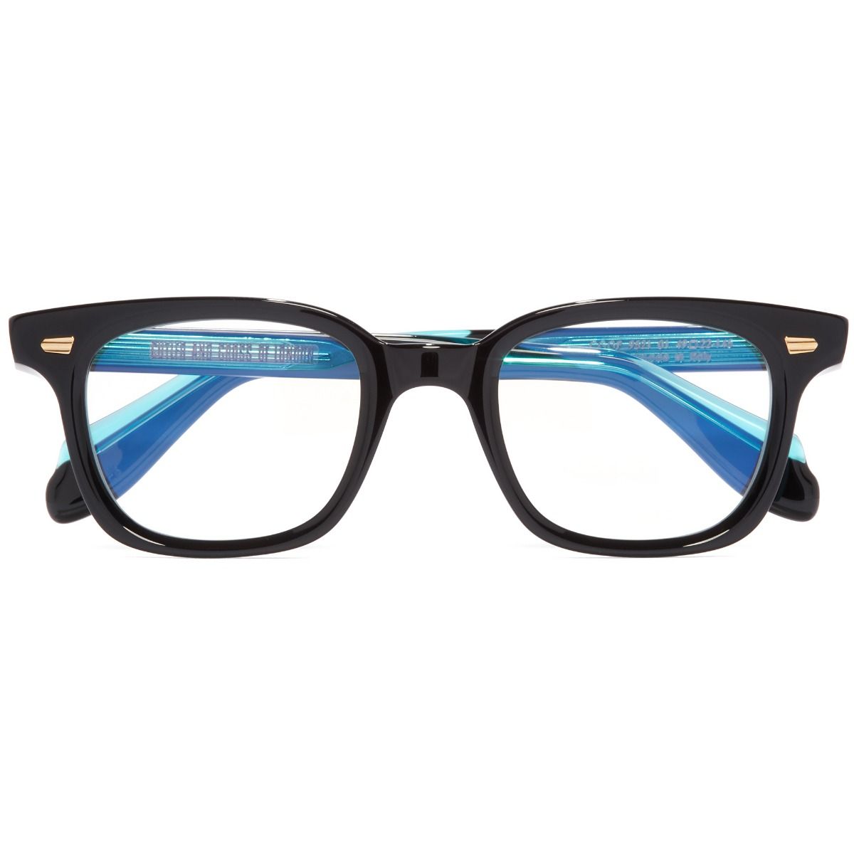 "Cutler & Gross teal on black square frame for men and women available online at Optorium."