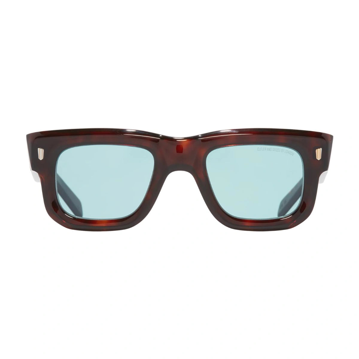 Cutler & Gross 1402 03 Handmade Italian Square Sunglasses Blue Lens