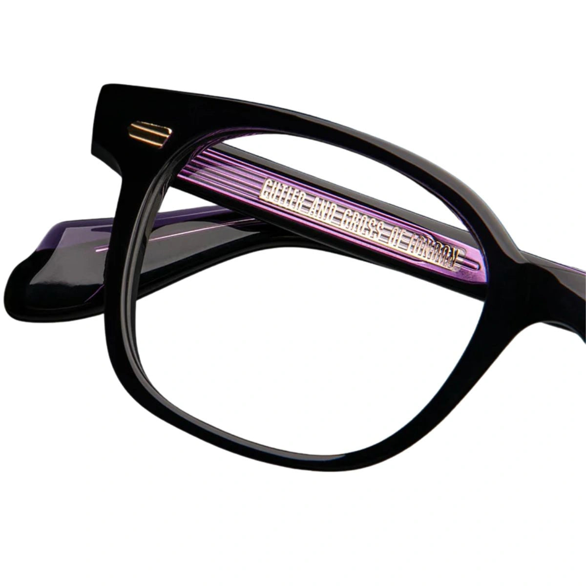 Luxury round Cutler & Gross acetate eyeglasses in black purple