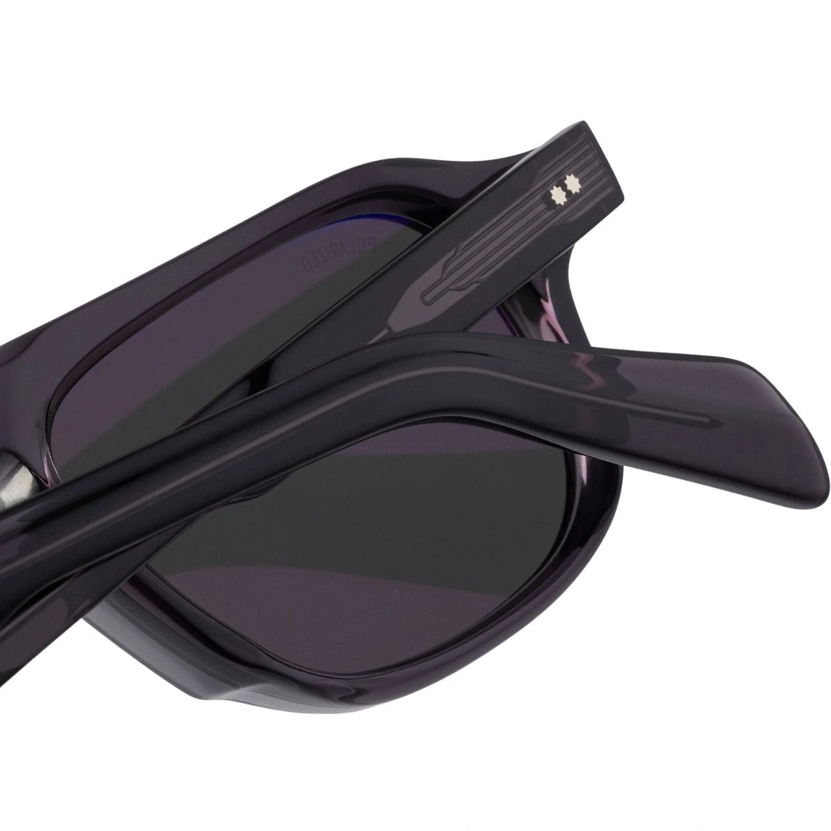 Black aviator sunglasses UV protection lens close view