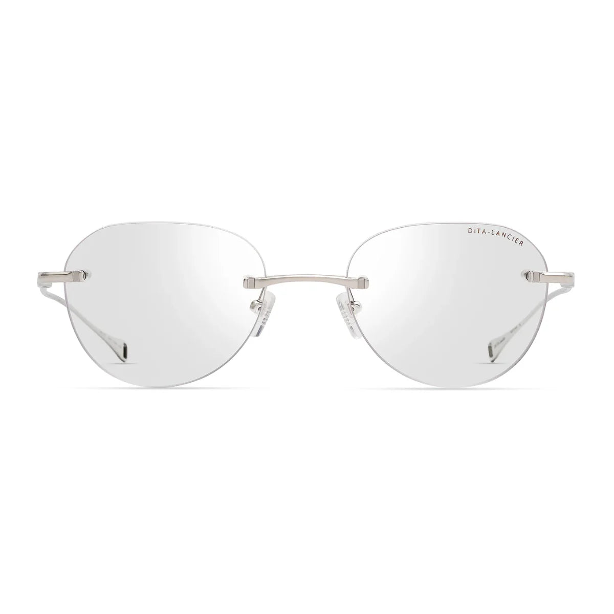 Dita Lancier frame DLX121 A 05 shiny silver rimless eyeglasses at Optorium