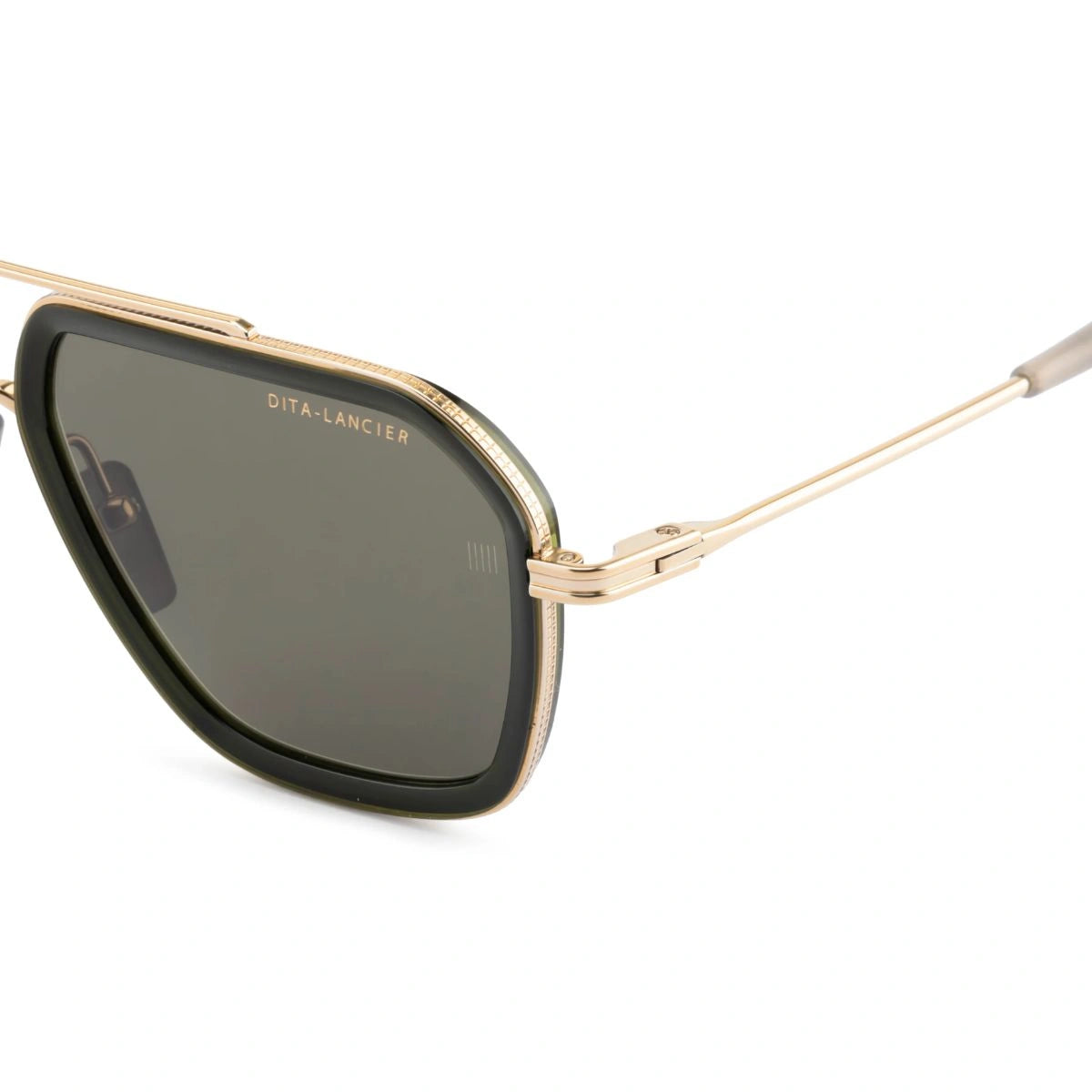Refined DITA Lancier gold titanium aviator eyewear made in Japan premium