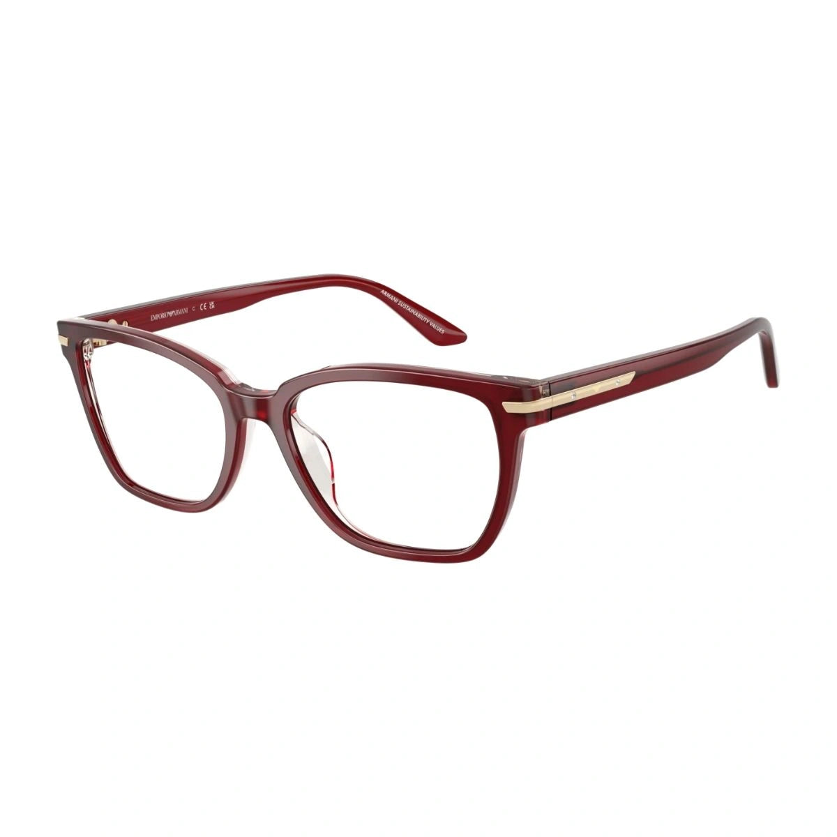 Stylish Emporio Armani women rectangle prescription glasses EA 3282BU at Optorium