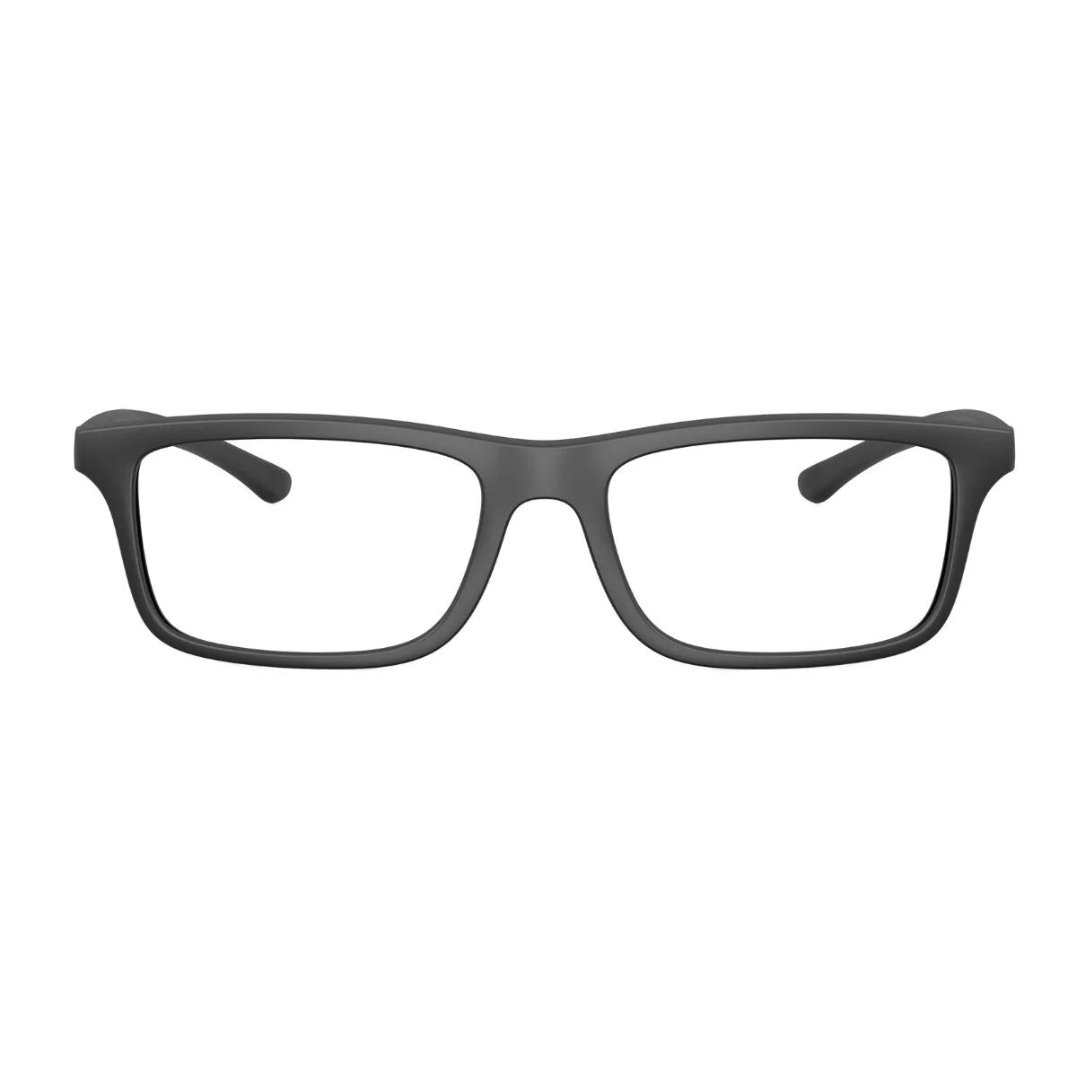 Explore EA3285U 5001 black eyeglasses with sporty rubber-effect temples