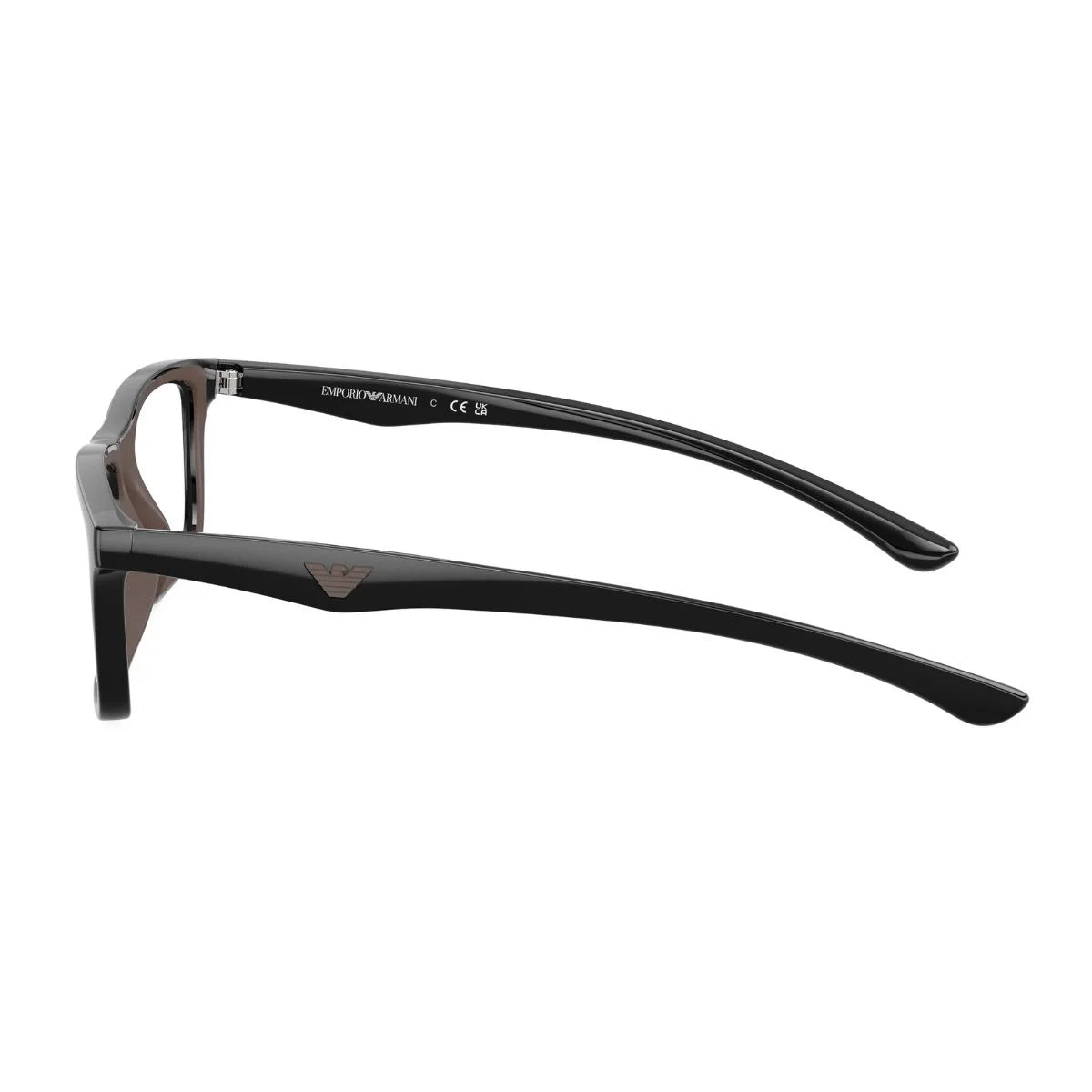 Emporio Armani EA3285U prescription glasses with contrasting brown inner rim