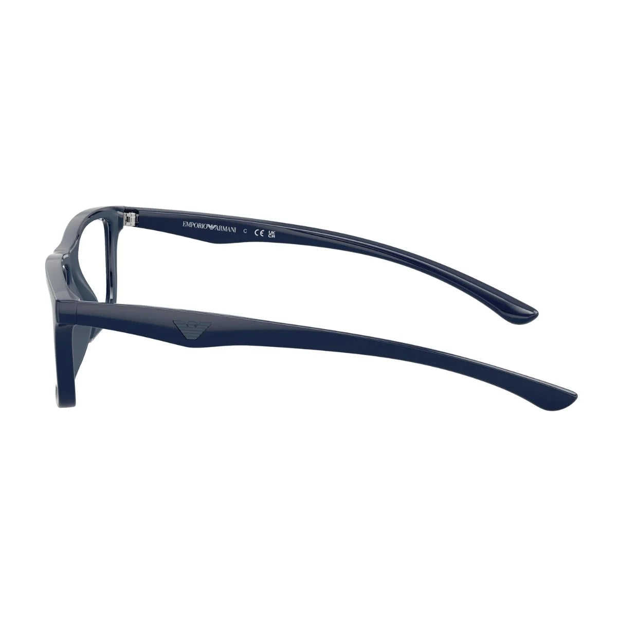 Emporio Armani blue full-rim prescription glasses with eagle logo