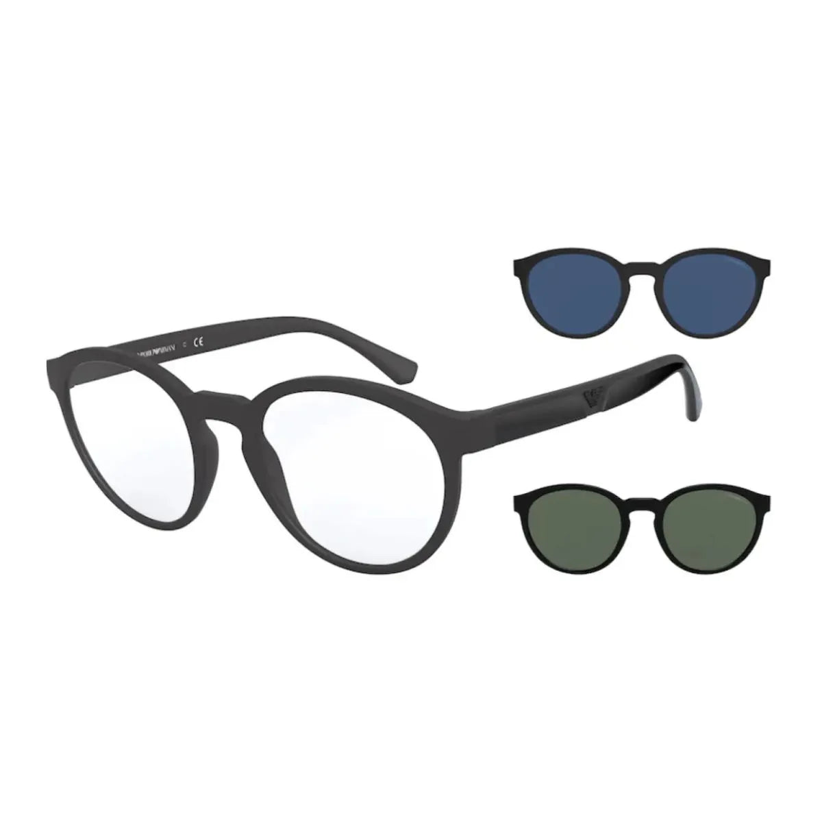 Emporio Armani men's MK1161 10149A with clip-on sunglasses at Optorium
