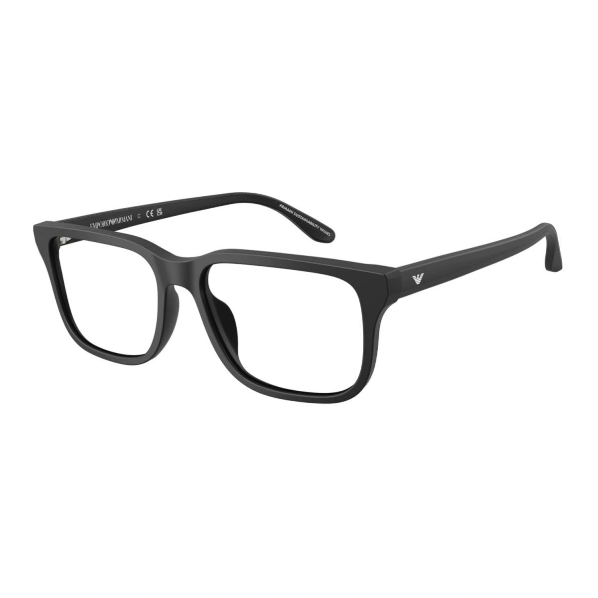 Emporio Armani rectangle optical full frame prescription glasses at Optorium