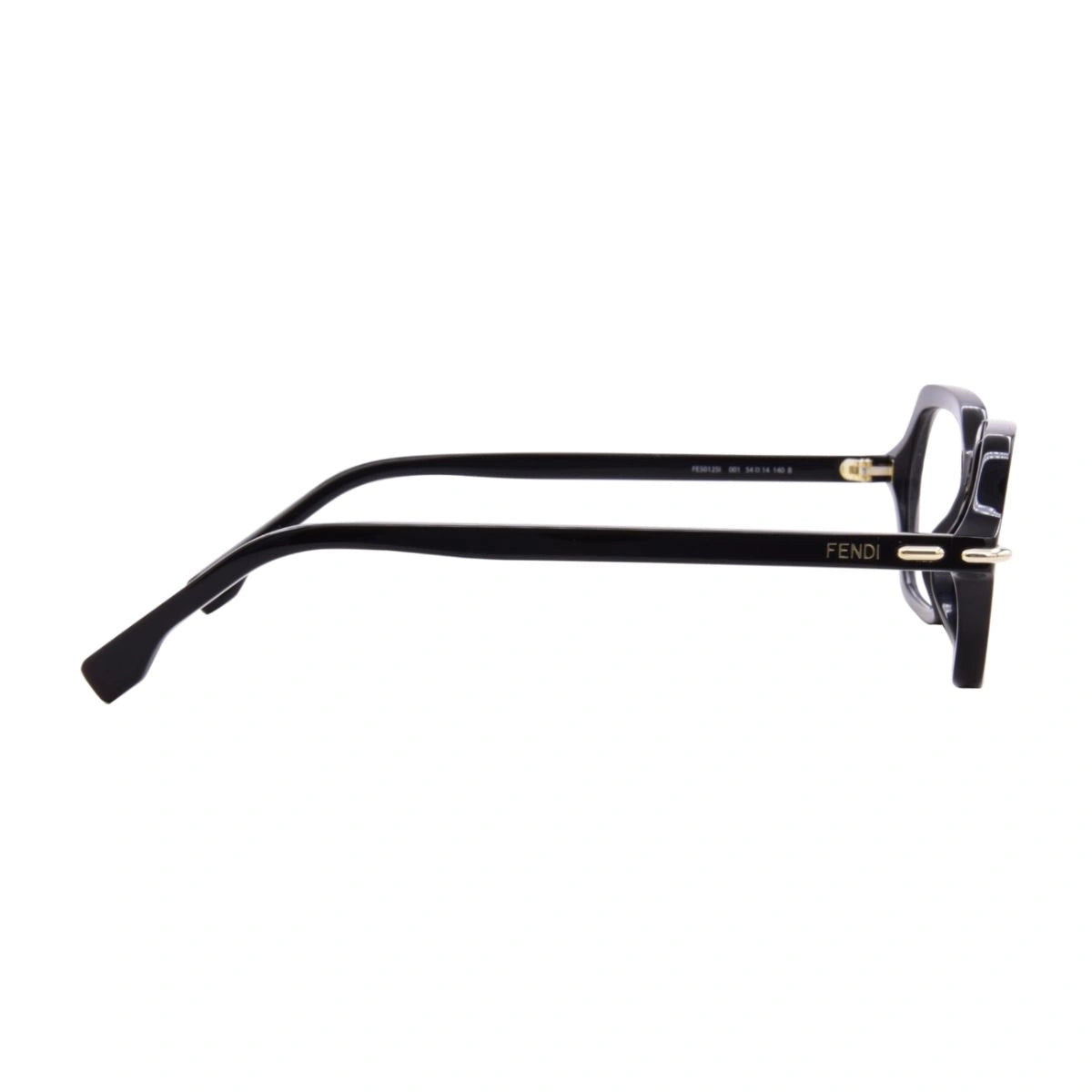 Fendi Selleria black prescription eyeglasses with gold temple logo accents