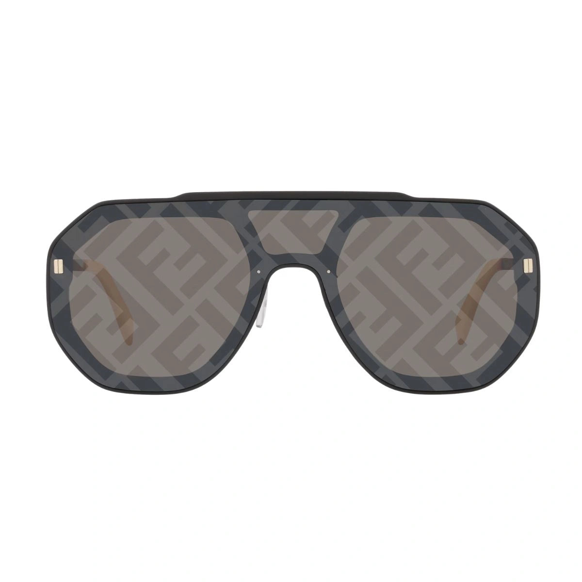 Fendi FE40006U black shield sunglasses with grey mirror lenses