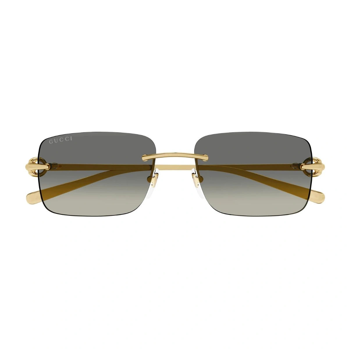 Elegant Gucci GG1703S 005 sunglasses with gold temples and grey lenses