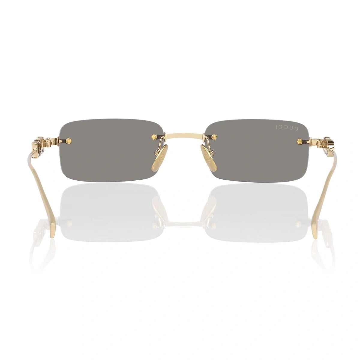 Premium Gucci GG1808S 003 rimless grey lens eyewear with adjustable nose pads