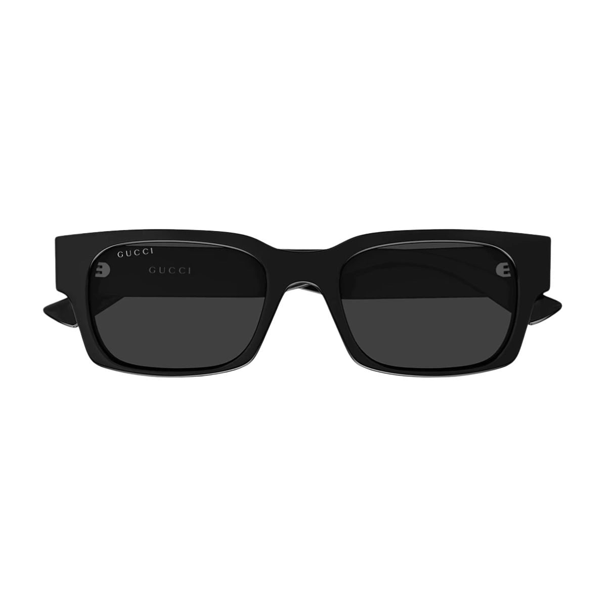 Authentic Gucci GG2084S 001 black rectangle sunglasses with gray UV400 lenses
