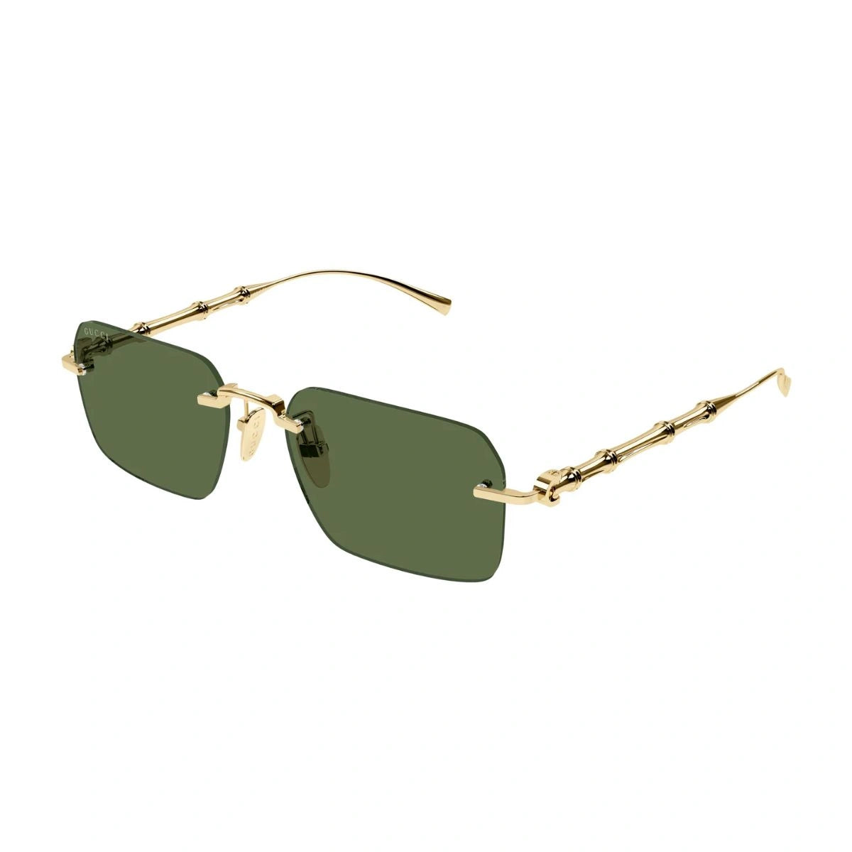 Premium Gucci GG2154S 003 Gold Square Rimless Sunglasses for Unisex
