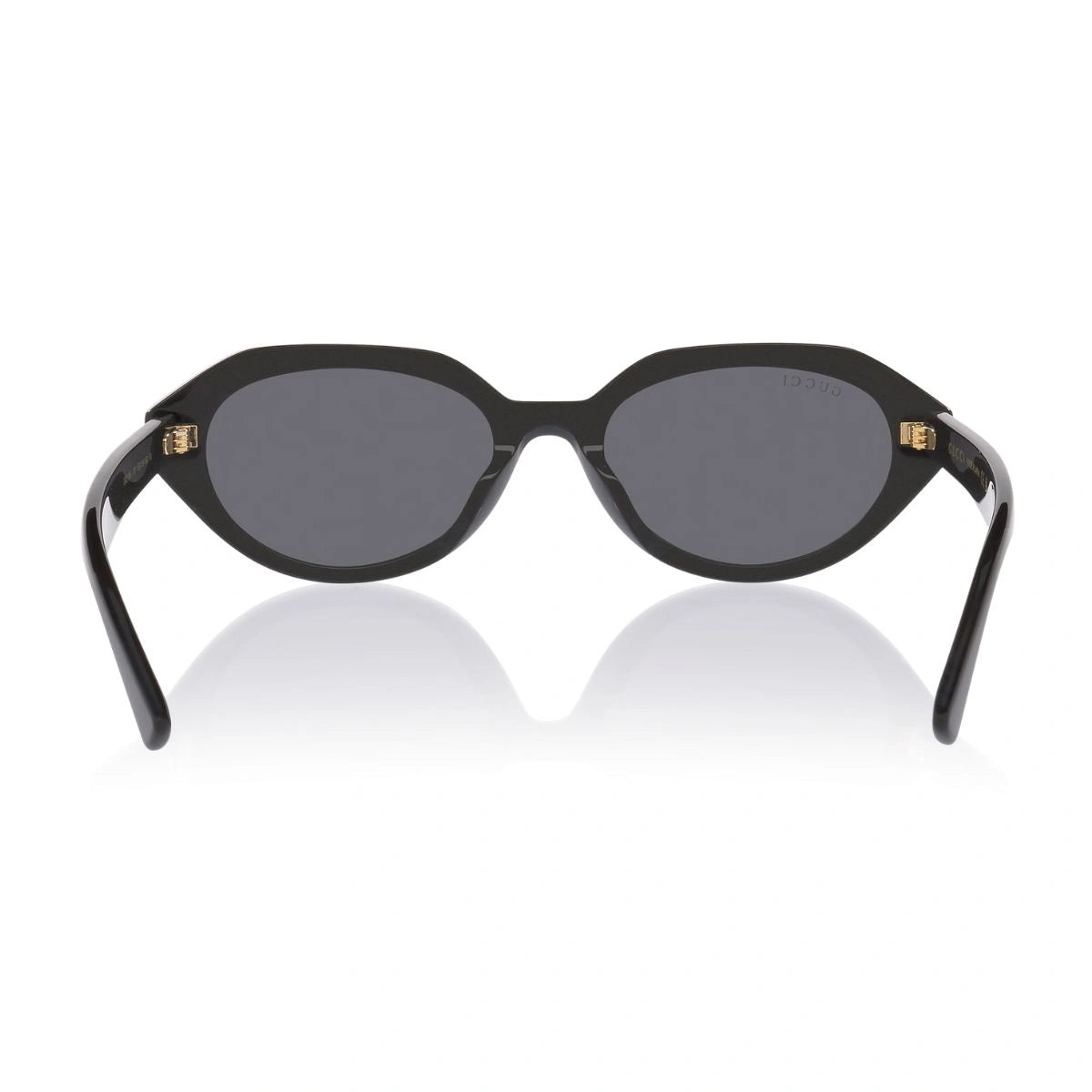 Luxury Gucci GG2178S 001 oval sunglasses featuring dark grey UV400 lenses