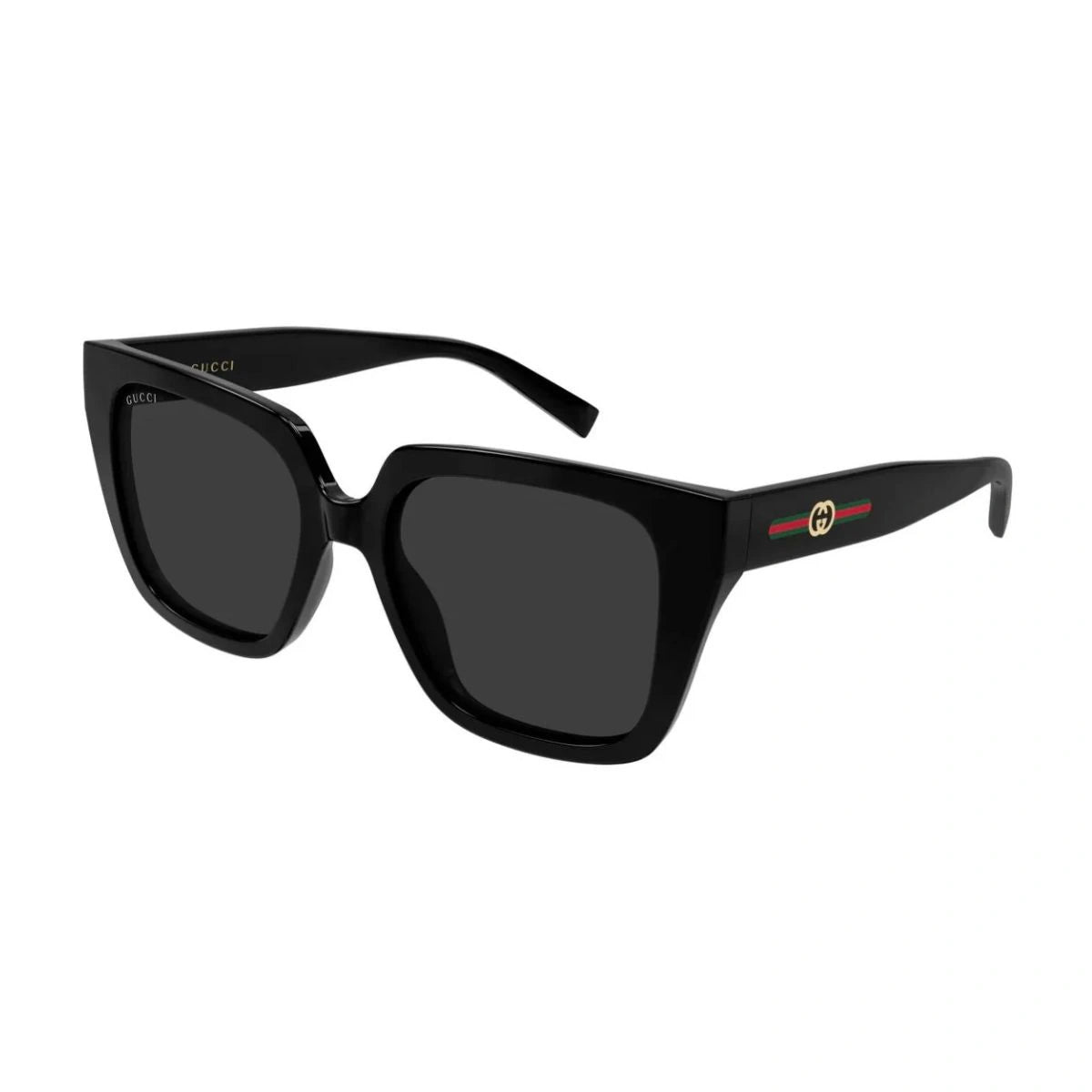 Gucci shades mens black frame grey lens detail