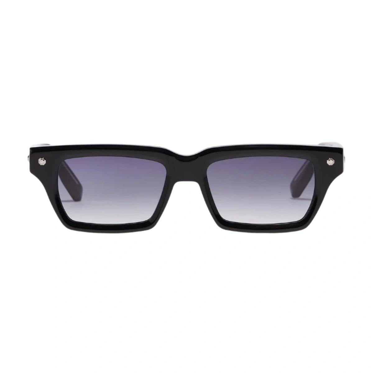 Introducing John Dalia Project P04 C109 black acetate sunglasses with blue gradient lenses