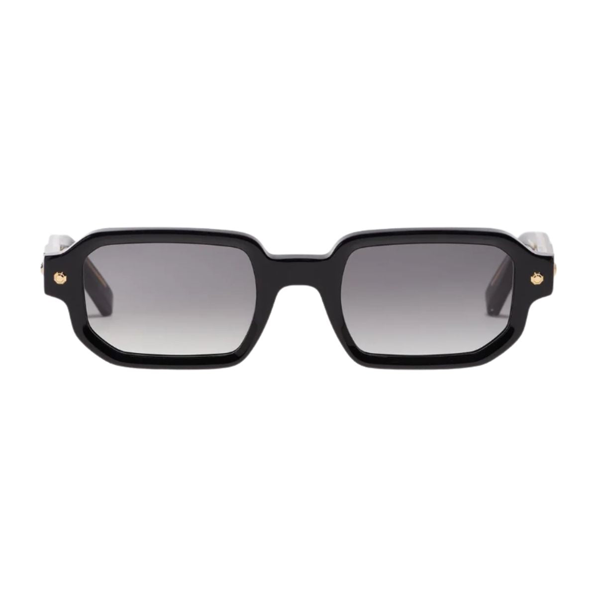 John Dalia P06 C100 black rectangle sunglasses with grey lenses