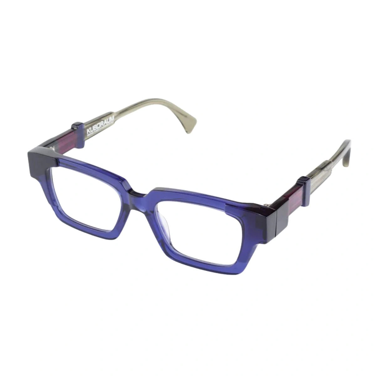 Designer Kuboraum Maske I01 BLUE acetate optical frame handmade in Italy