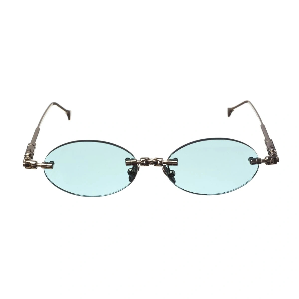 Kuboraum H62 LG luxury designer oval shades in light gold metal frame