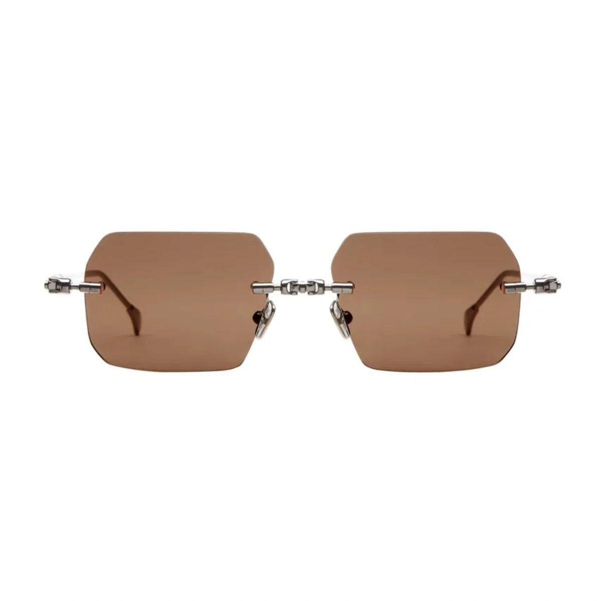 Kuboraum Maske H68 RH rimless designer sunglasses with brown lenses