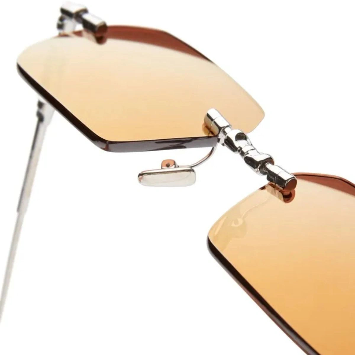 Kuboraum rimless rectangular sunglasses with flash gold lenses