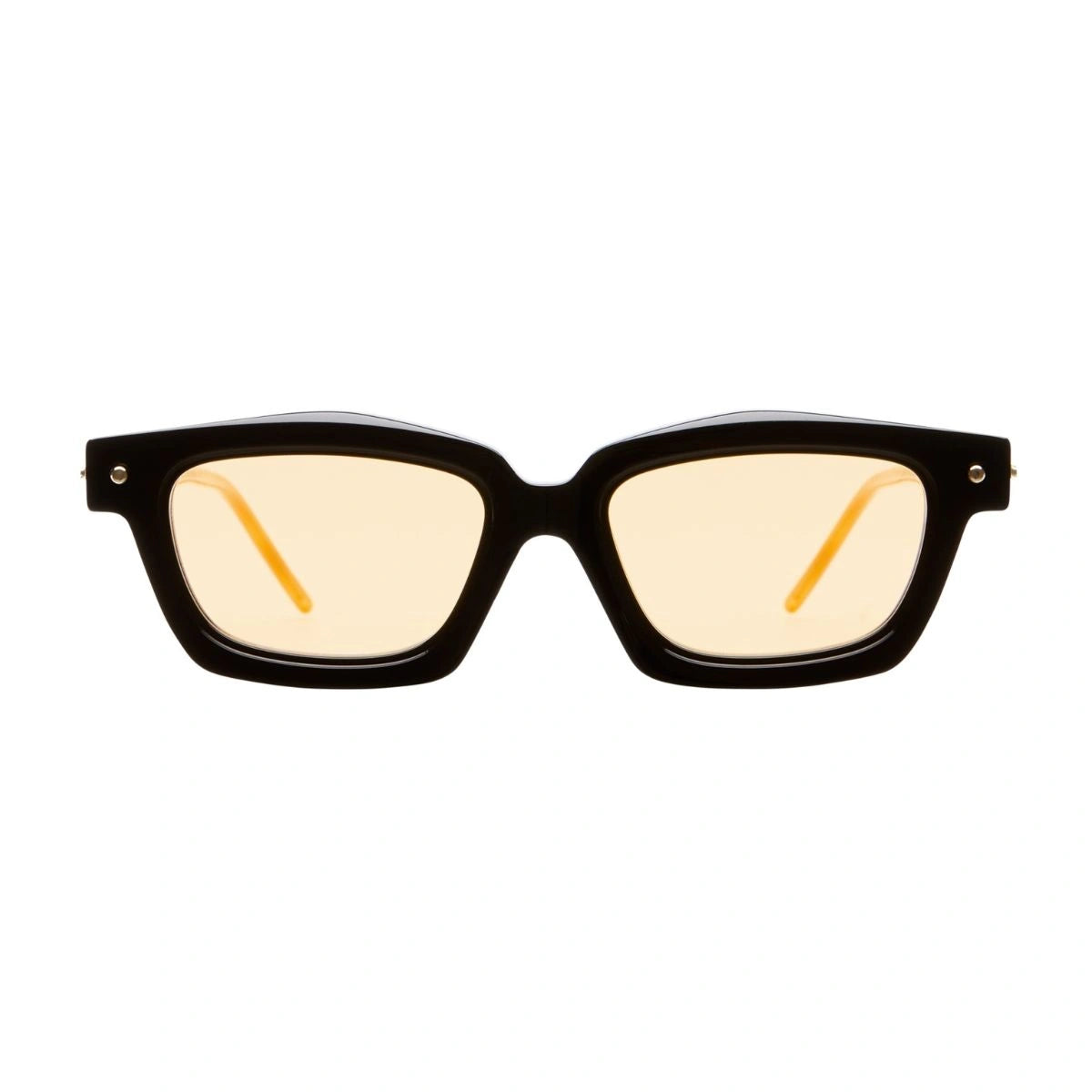 Kuboraum Maske P25 BT luxury black cat eye sunglasses with orange UV lenses
