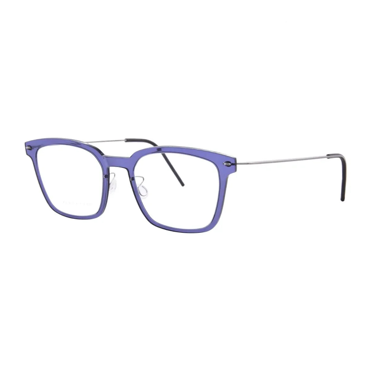 Lindberg square shape transparent blue unisex eyeglasses made in Denmark