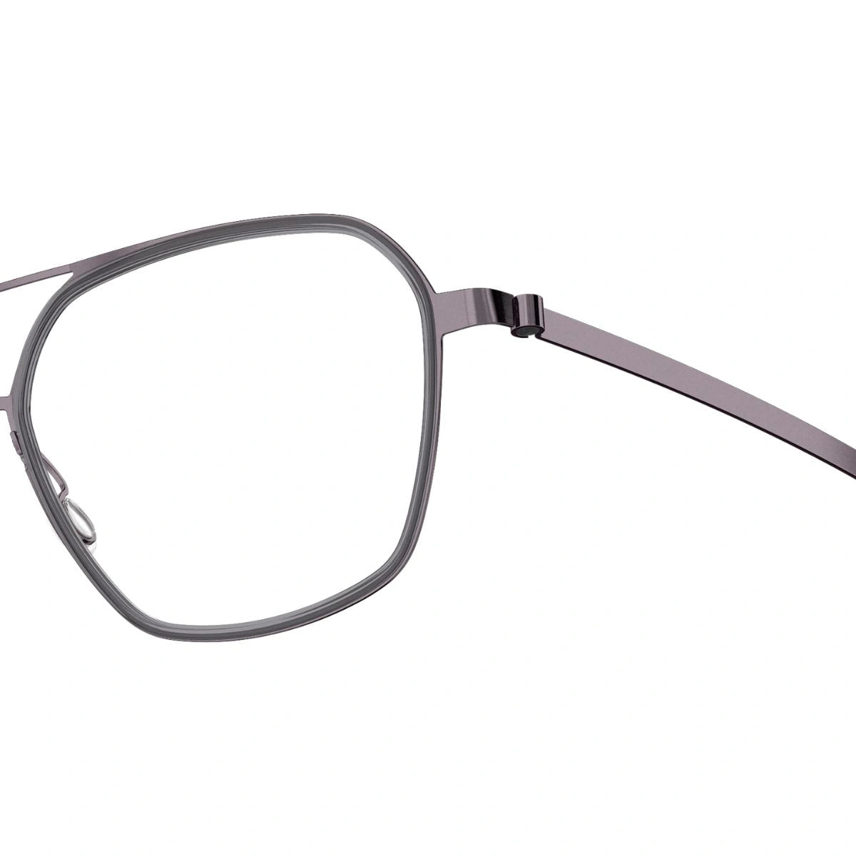 LINDBERG gunmetal titanium aviator eyeglasses with acetate temple tips