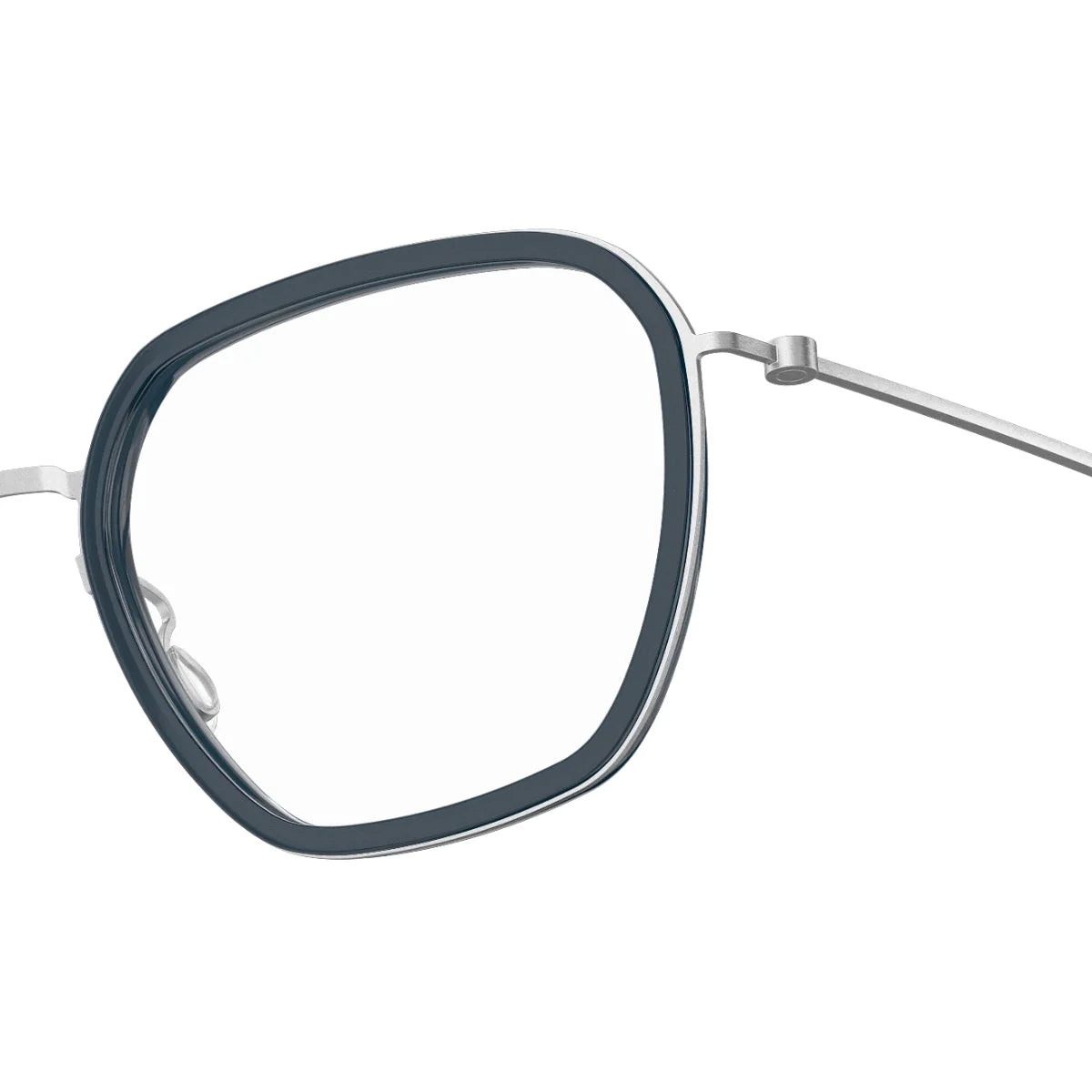 Stylish Lindberg Thintanium unisex prescription glasses silver and navy design – Optorium