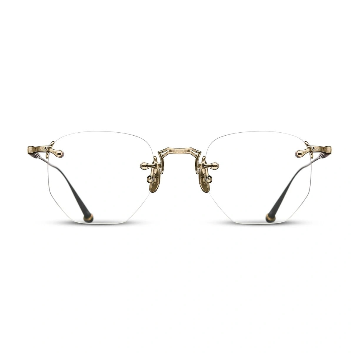 Matsuda M5006 BG Brushed Gold hexagonal rimless optical frame