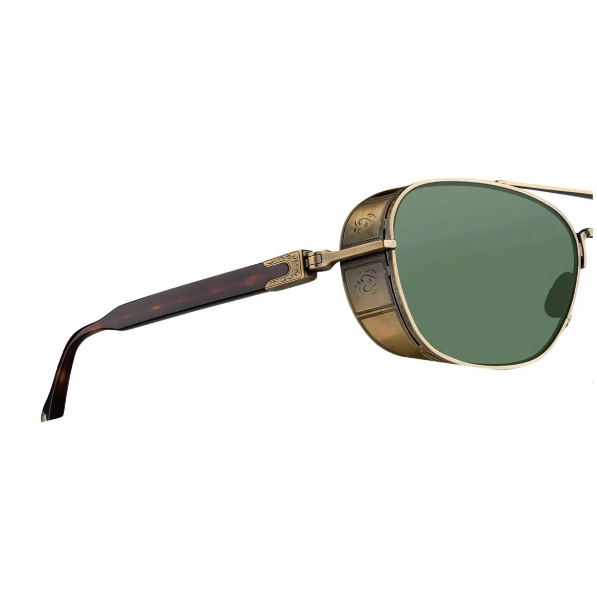 Matsuda M3115 AG-DTO pilot sunglasses with engraved titanium side shields
