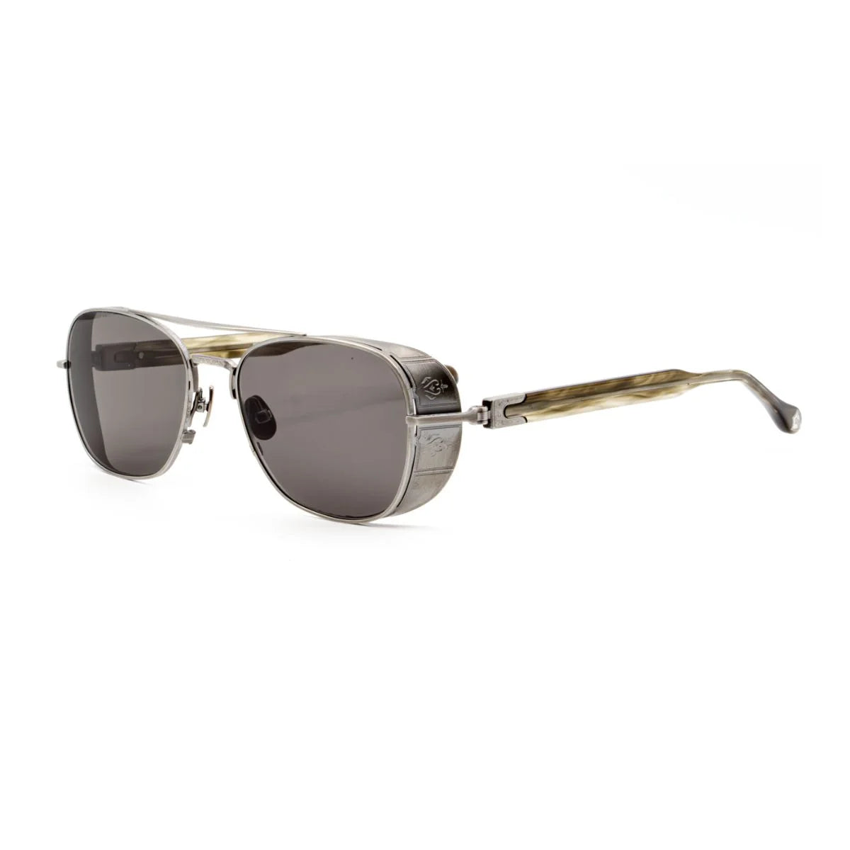 Explore Matsuda AS-SOLV aviators with antique silver frames and grey lenses online