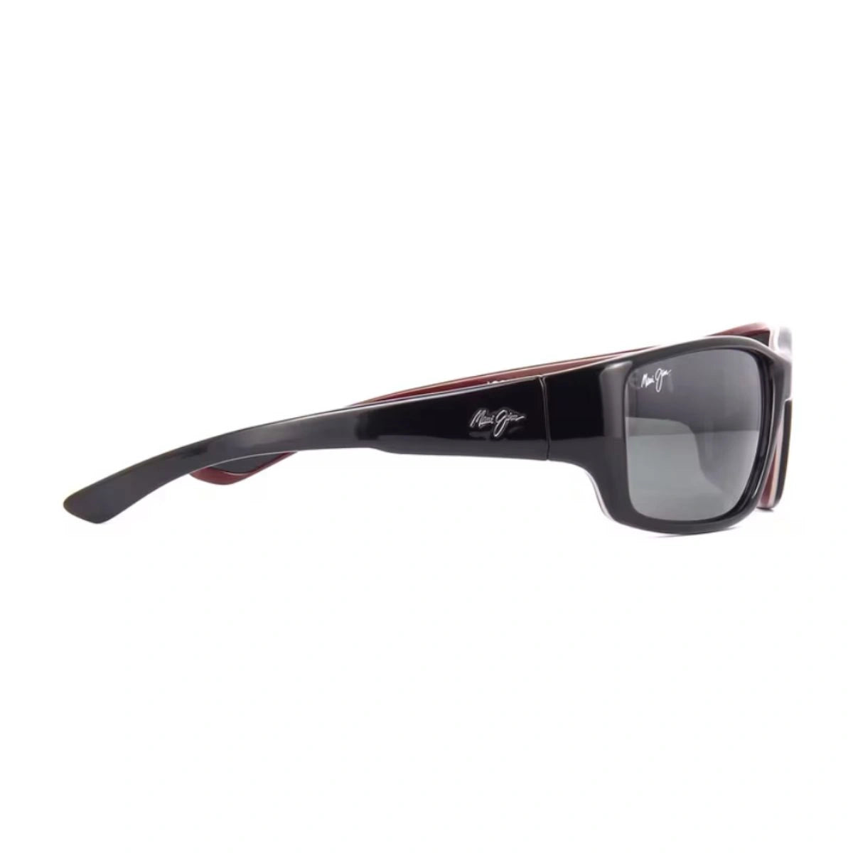 Luxury Maui Jim Local Kine black wraparound sunglasses with signature logo