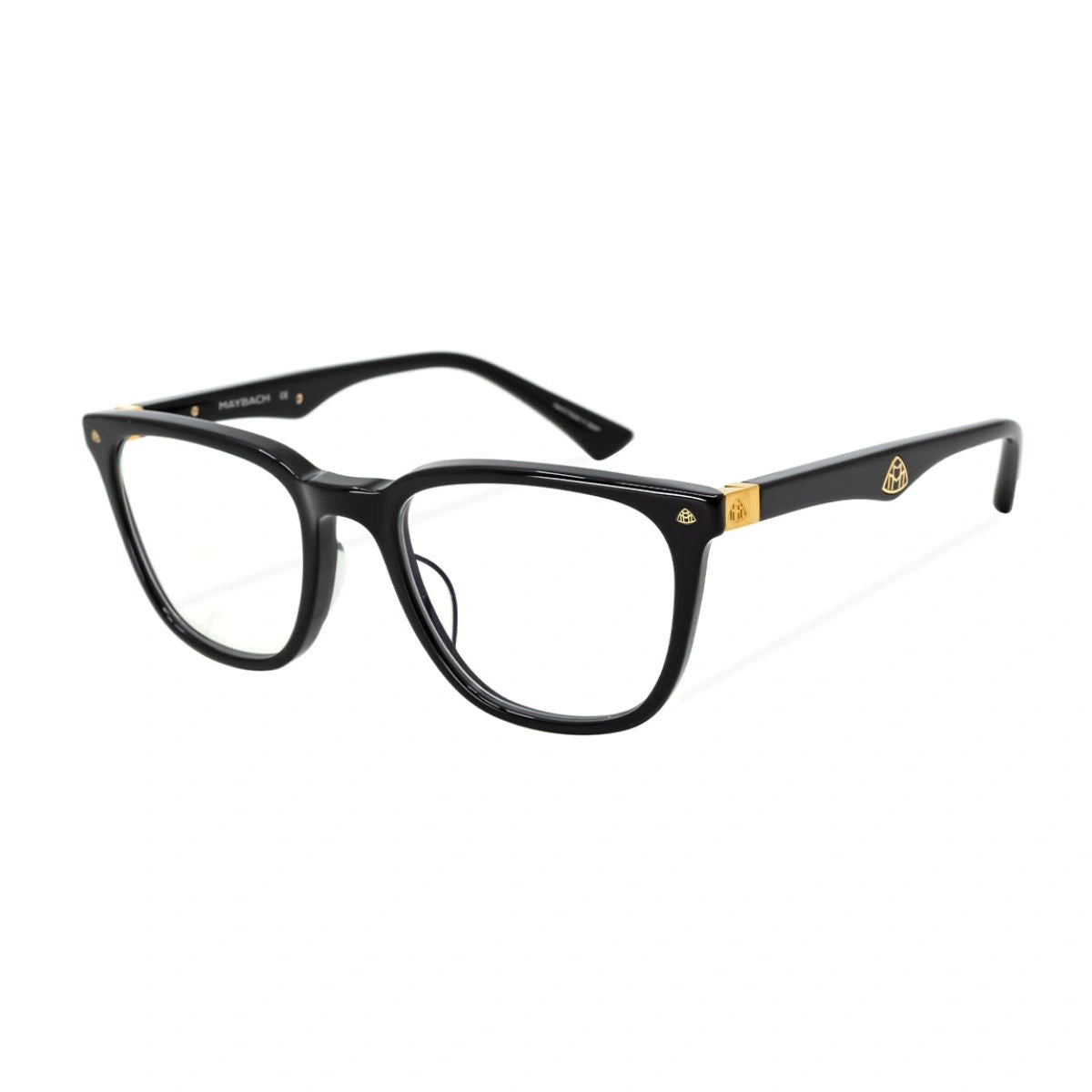 Maybach Metropolitan I black square prescription eyewear with gold details