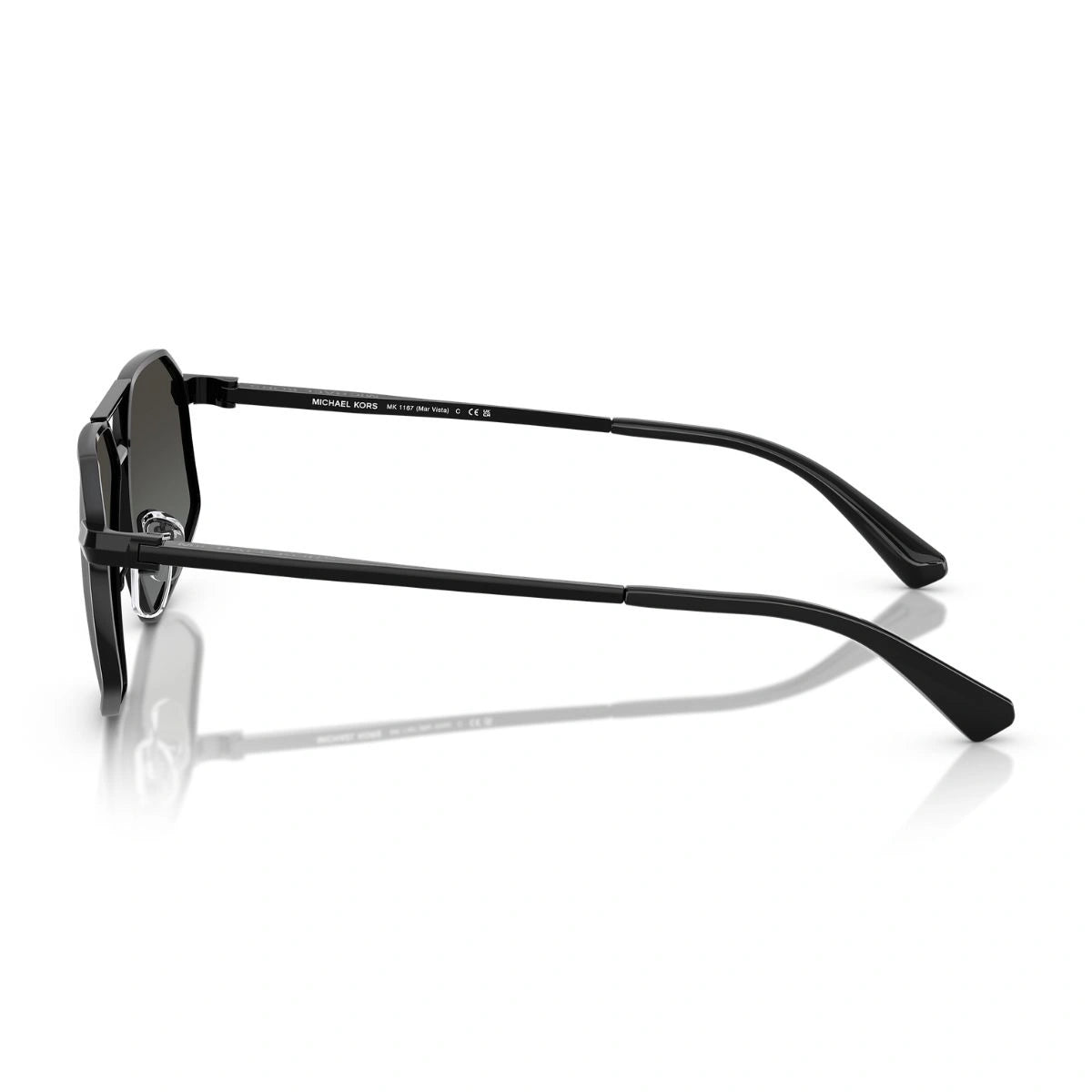 Michael Kors Black Metal Geometric Aviator Sunglasses for Men MK1167