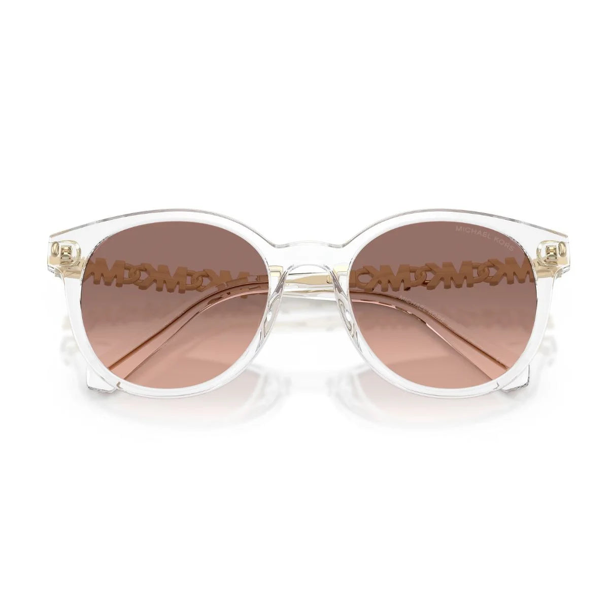 Crystal-clear Michael Kors Pienza sunglasses with gold MK temple details