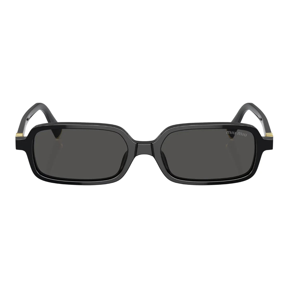 Stylish Miu Miu Sunglass SMU 11Z 16K-5S0 in black color, UV protection Miu Miu sunglasses, designer Miu Miu rectangle shades and luxury eyewear for women, trending fashion goggles from optorium.