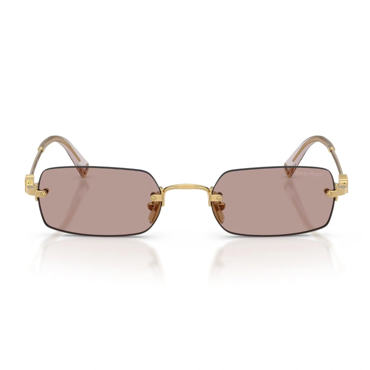 Miu Miu MU B50S gold rectangle sunglasses with UV lenses