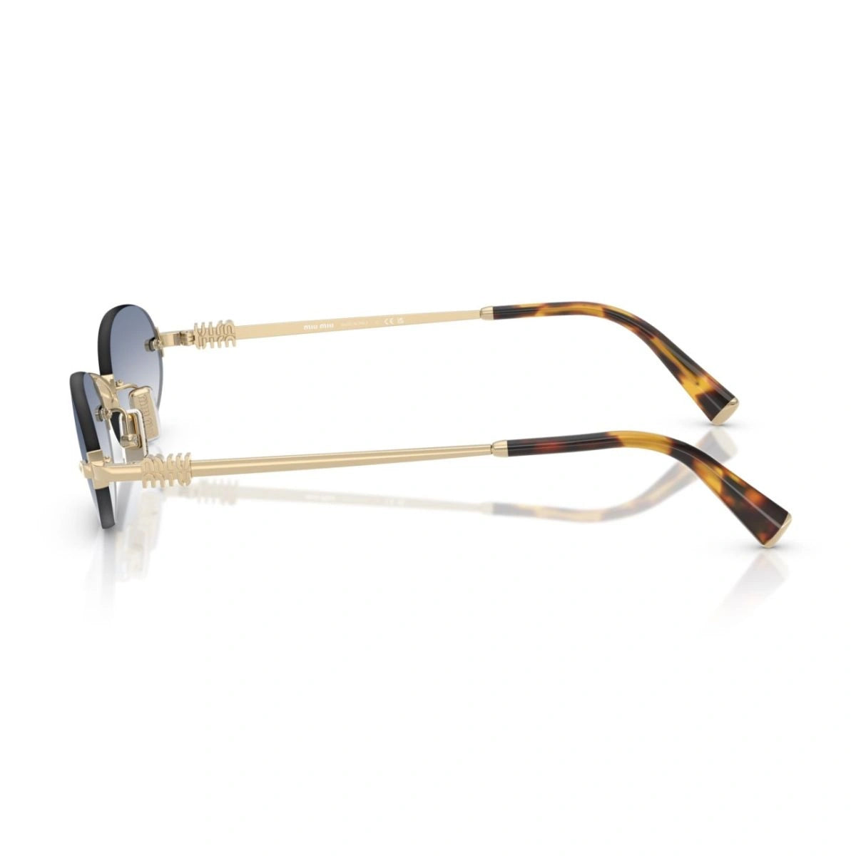 Miu Miu luxury eyewear with gradient blue UV lenses