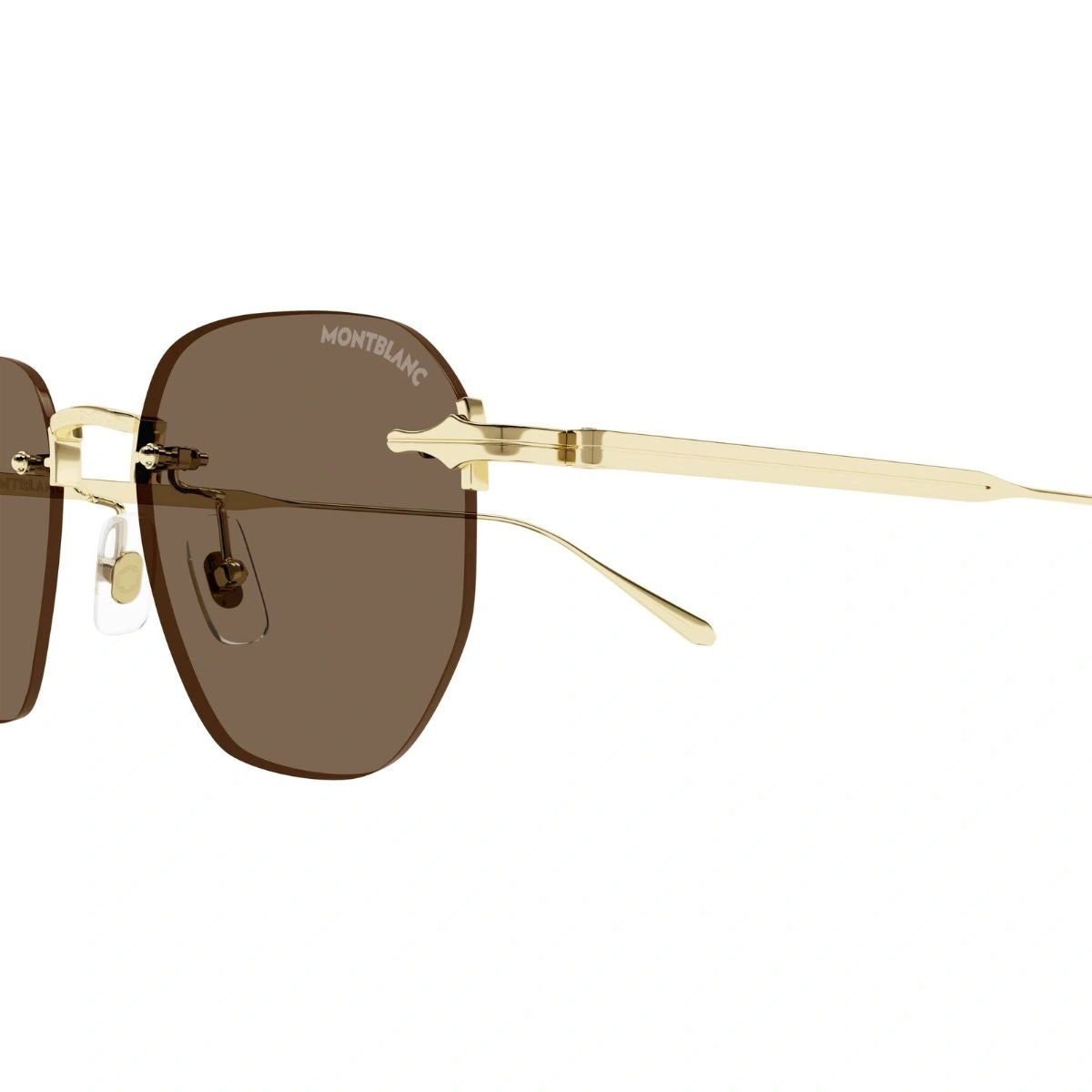 Luxury men’s Montblanc shades with minimalist brown lenses