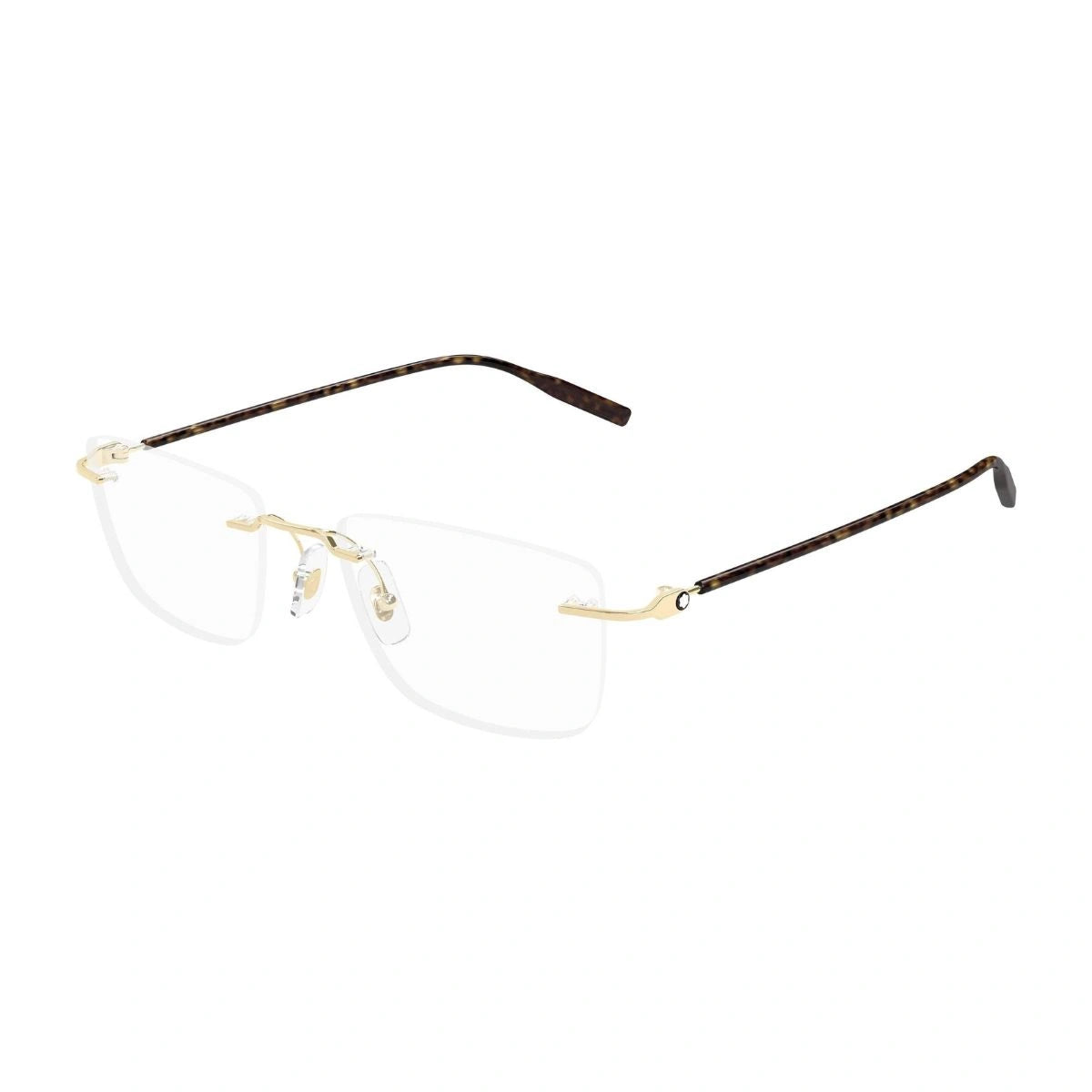 Montblanc MB0431O 003 luxury rimless prescription eyeglasses gold frame