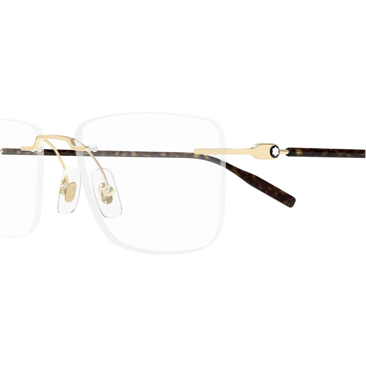 Premium Montblanc MB0431O 003 square optical frame with Havana temples