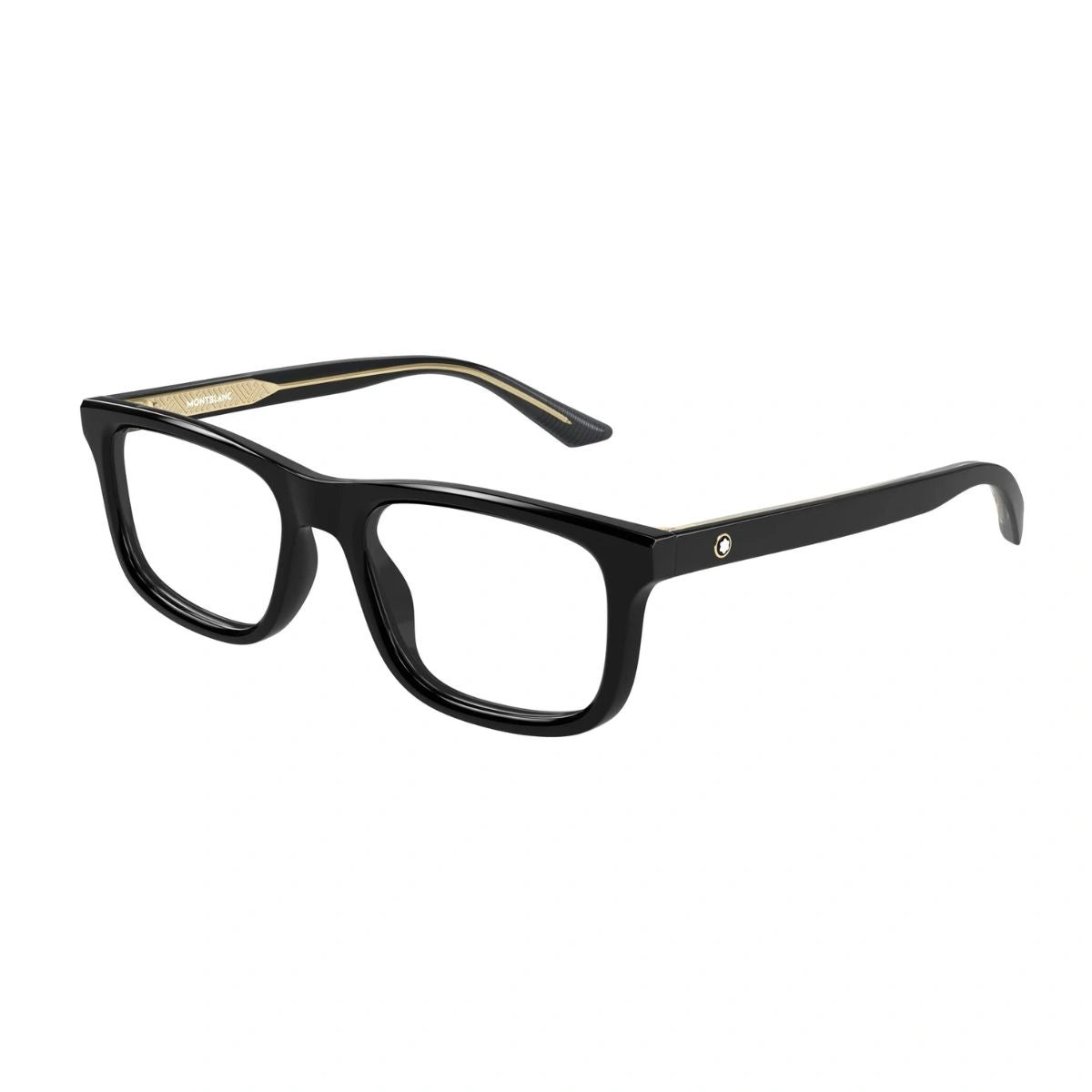 Montblanc MB0457O 001 men’s optical frames with Snowcap emblem