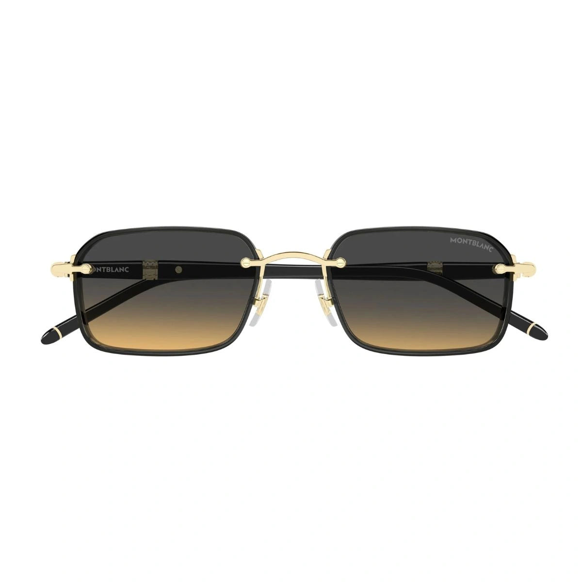 Montblanc MB0483S 002 black rectangular sunglasses with gradient lenses