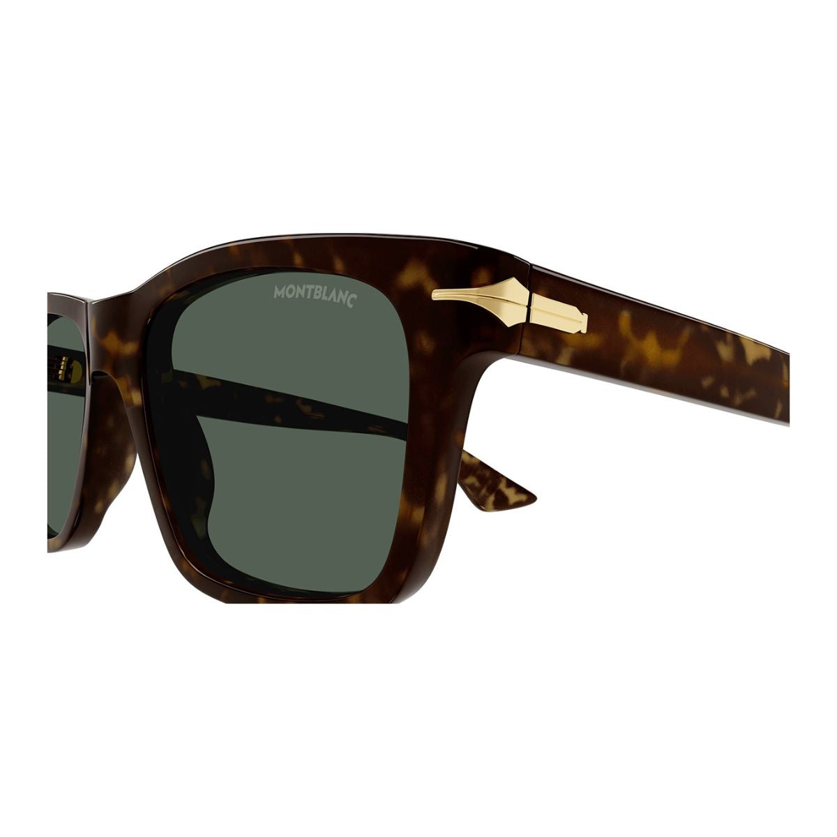 "Stylish Montblanc 0263/S 002 sunglasses for men at Optorium - Black havana frame, green polycarbonate lenses, UV protection, perfect for any occasion."