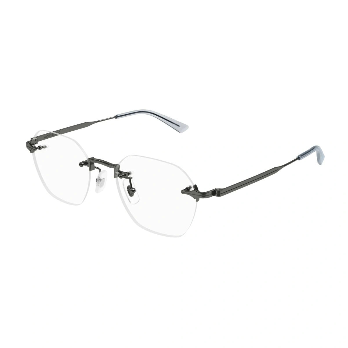 Men’s Montblanc rimless prescription glasses with clear tips