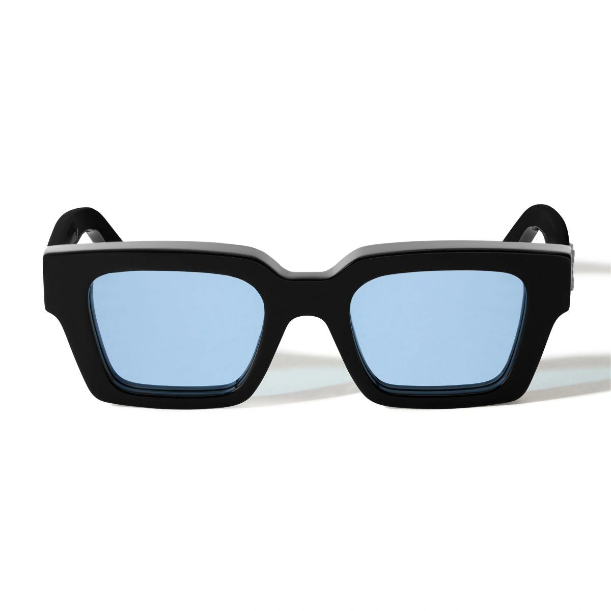 Introducing Off-White OW1022 1037 black square sunglasses with blue lenses