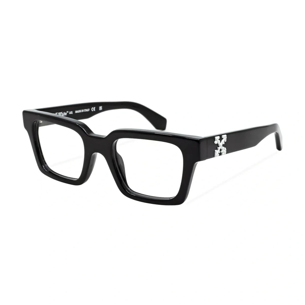 Unisex Off-White sunglasses black frame green lens detail