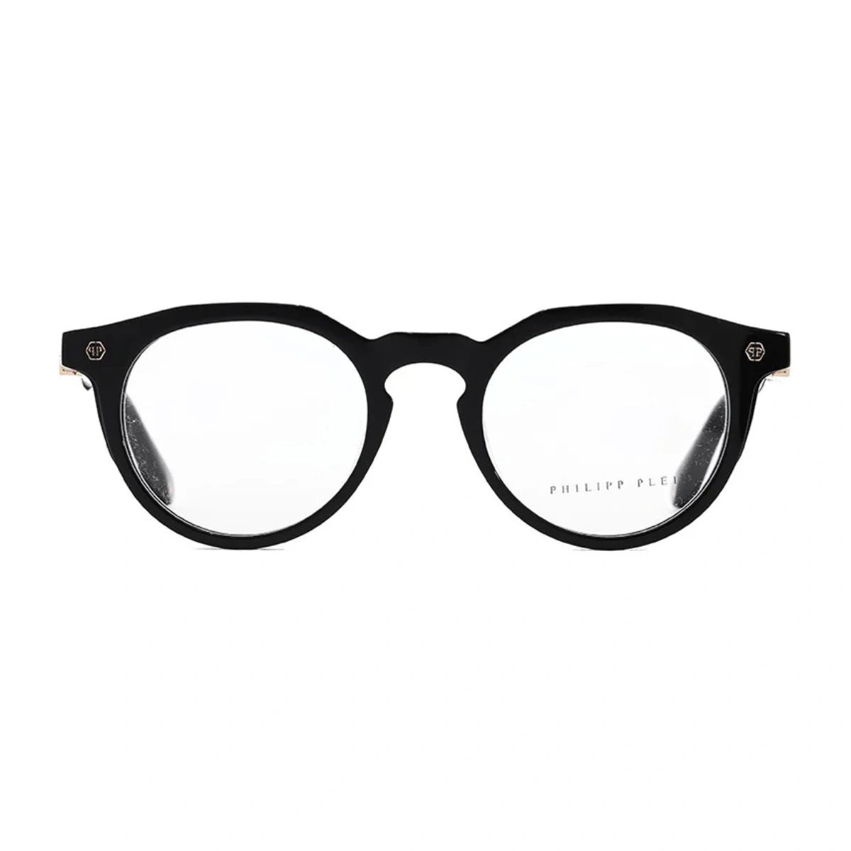 Philipp Plein Hexagonal Pyramid VPP060 luxury optical eyeglasses black frame